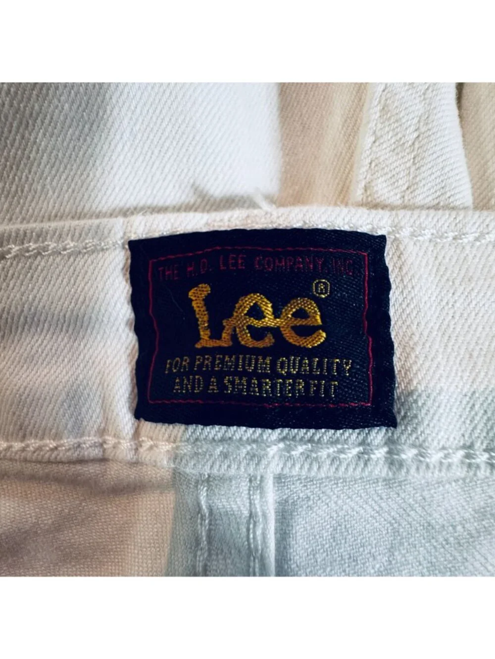 Lee Womens White Soft Denim Shorts Size 22 High Rise Casual Summer Wear